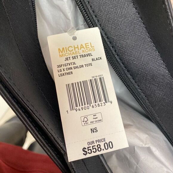 NWT MICHAEL KORS Jet Set Large  Tote Shoulder Bag Saffiano Leather - Picture 3 of 5